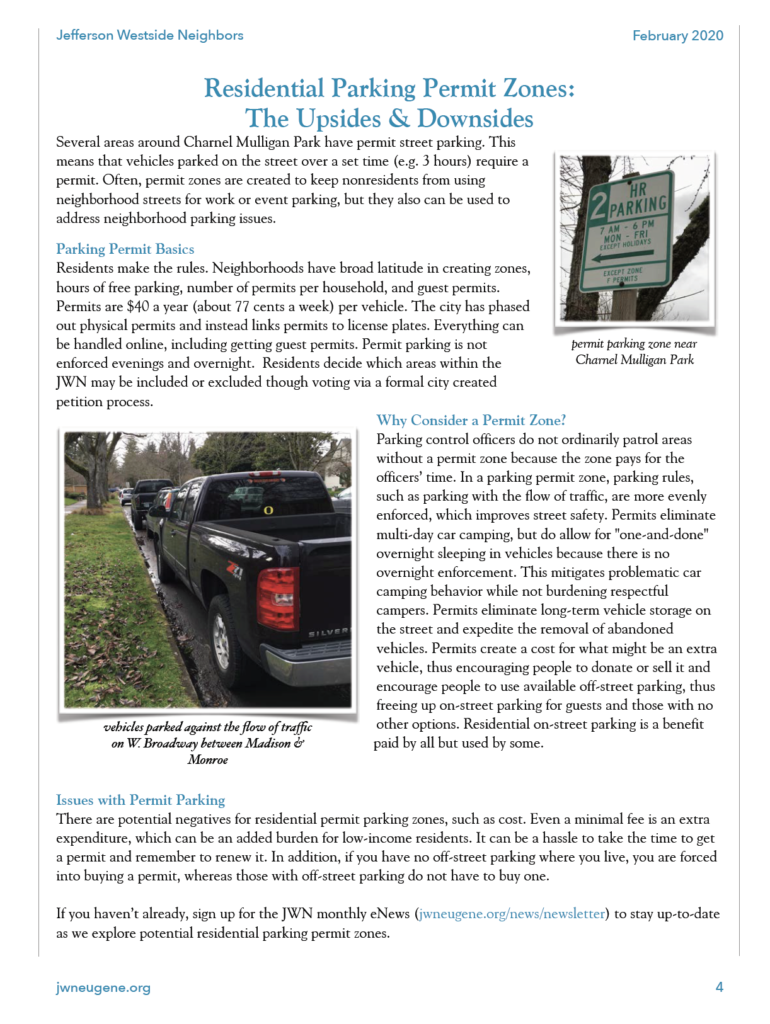 Residential Parking Zone #12 – West Avenue Neighborhood Association (WAvNA)